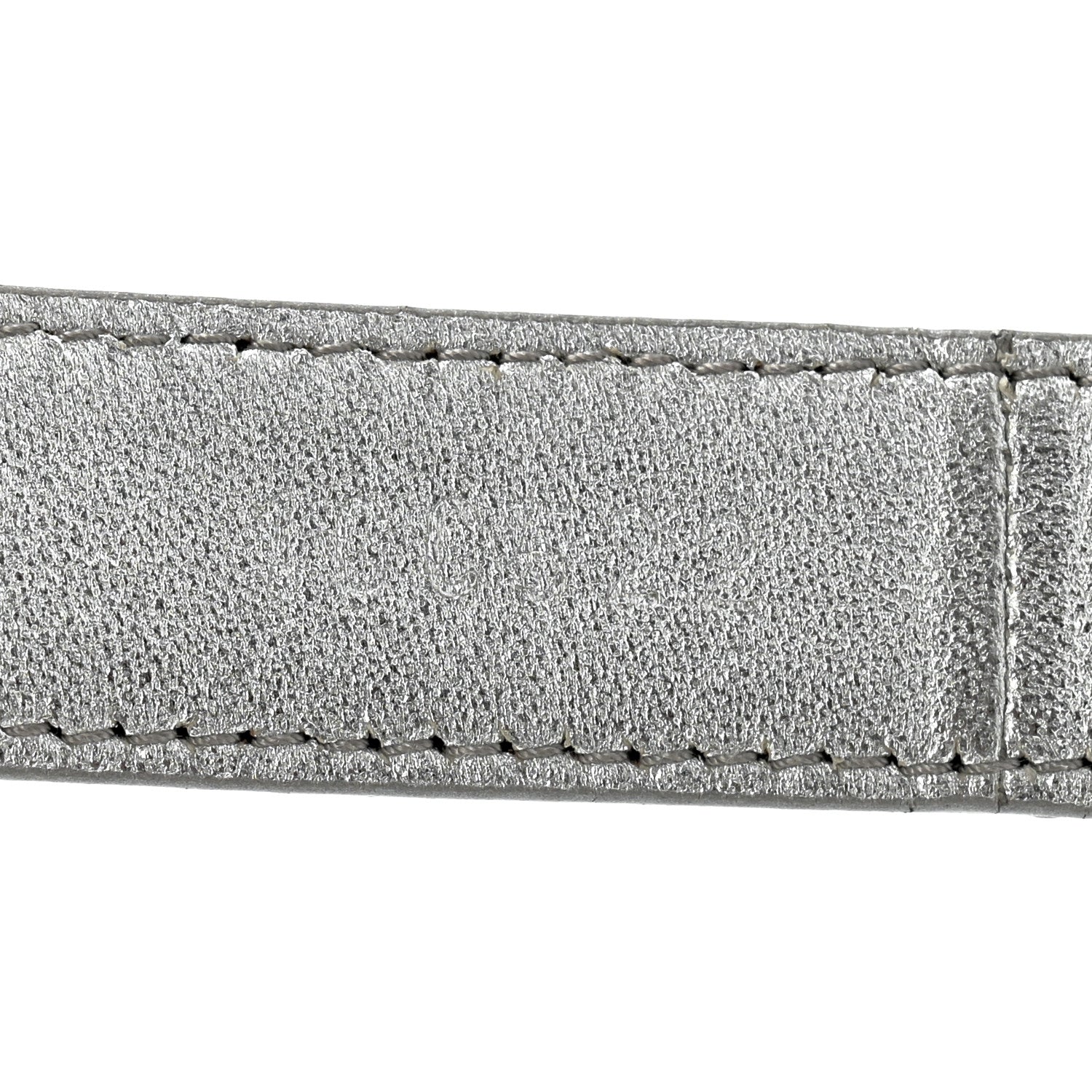 Prada Metallic Brushed Calfskin Triangle Logo Belt 75 30 Weiss 6 of 6