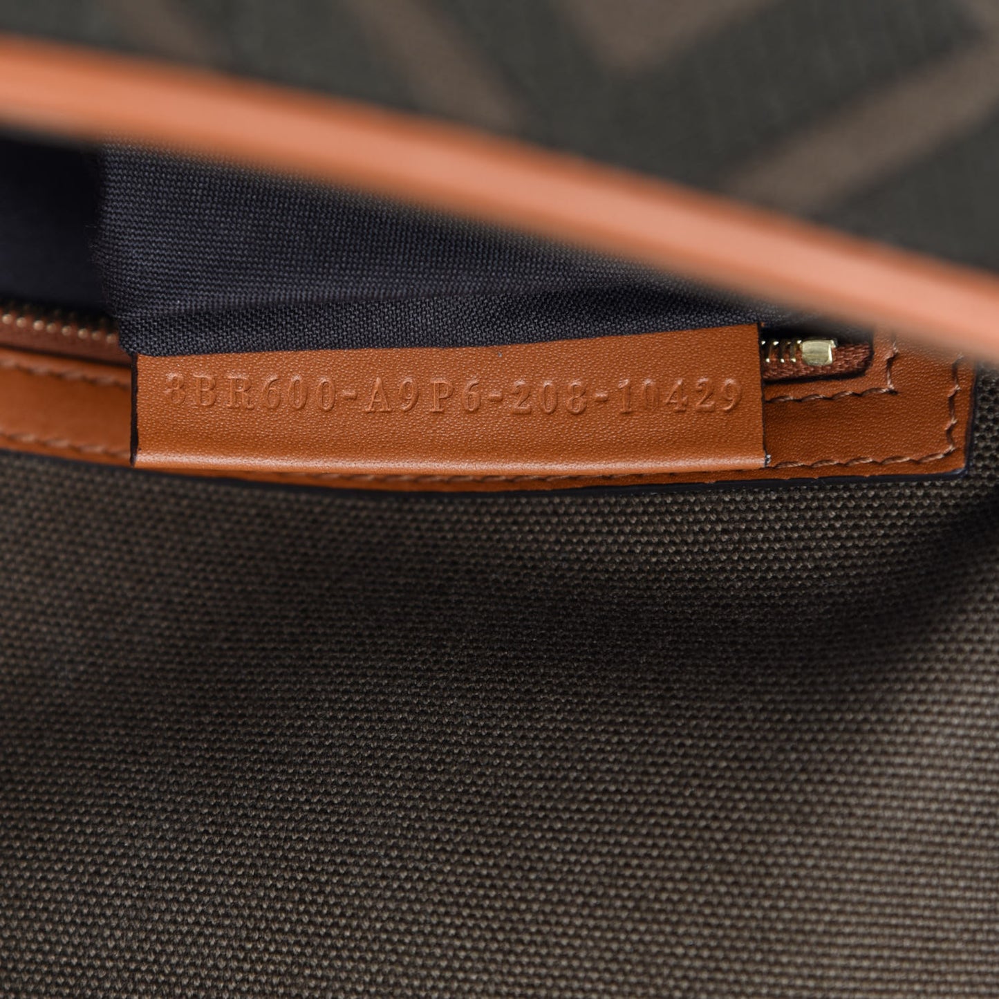 Canvas Vitello King FF Embroidered Baguette Amazzonia Cuoio