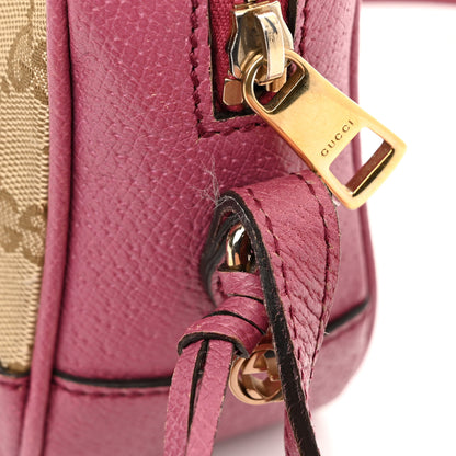 Gucci Monogram Textured Calfskin Mini Bree Messenger Bag Beige Ebony Peonia Flower 12 of 18