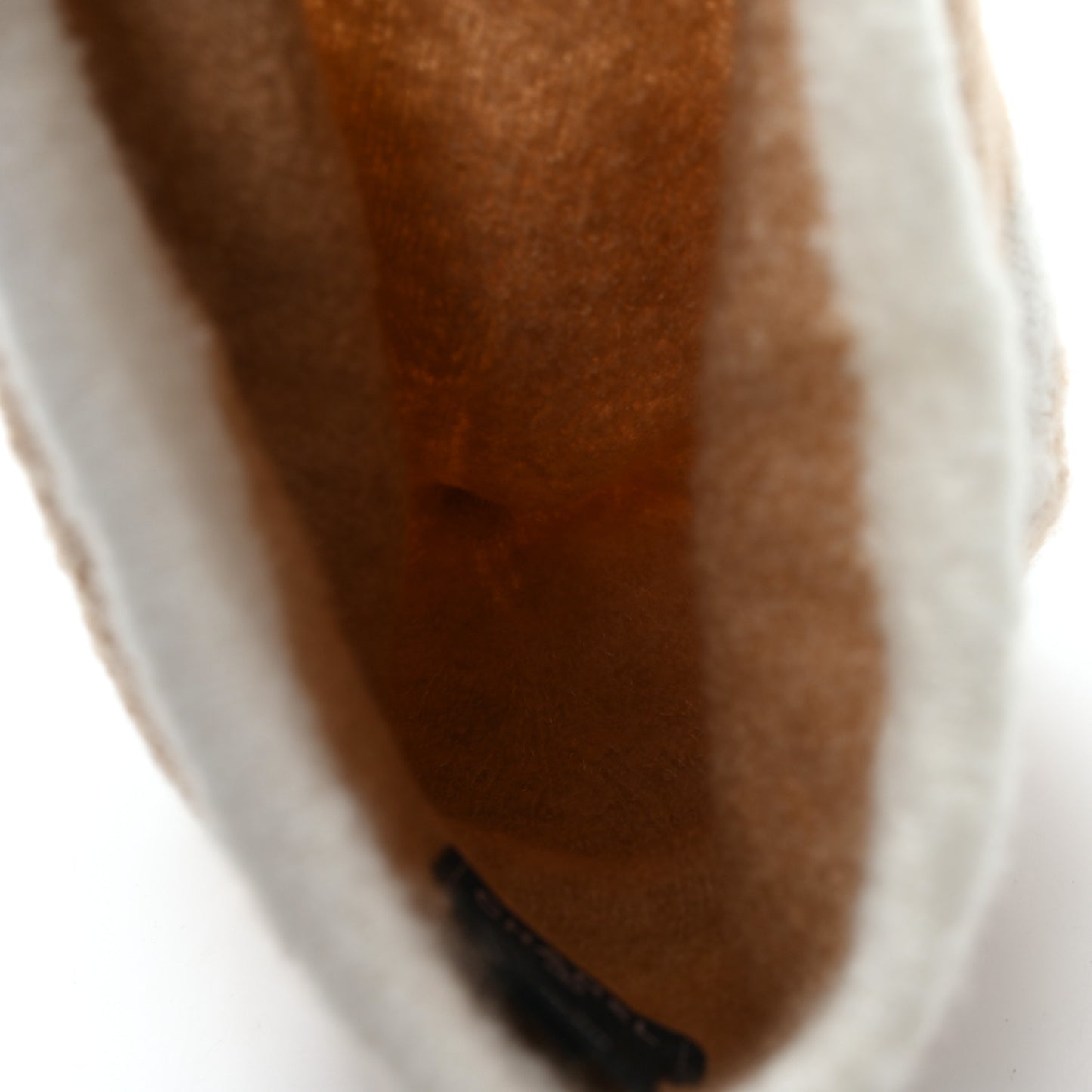 Cashmere Silk CC Beanie Hat Beige White