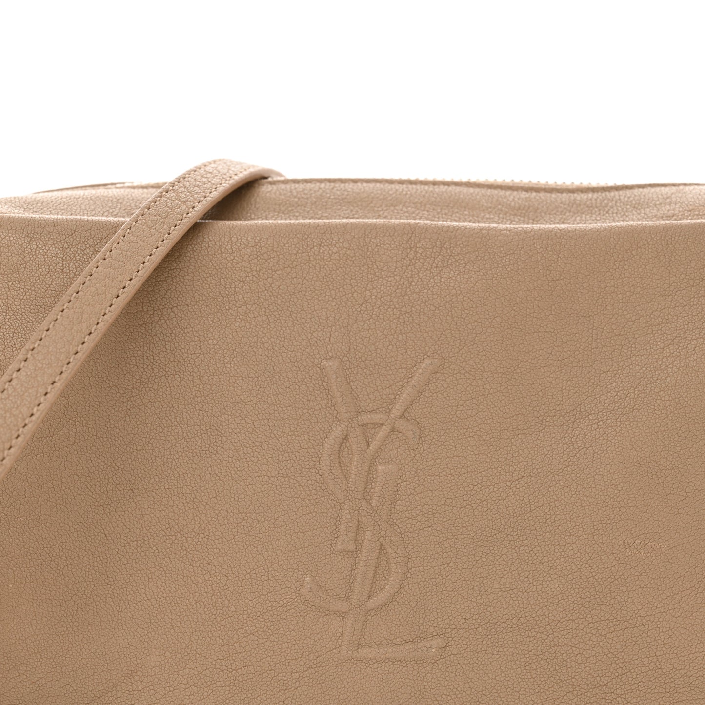 Lambskin Monogram Small Lou Camera Bag Dark Beige