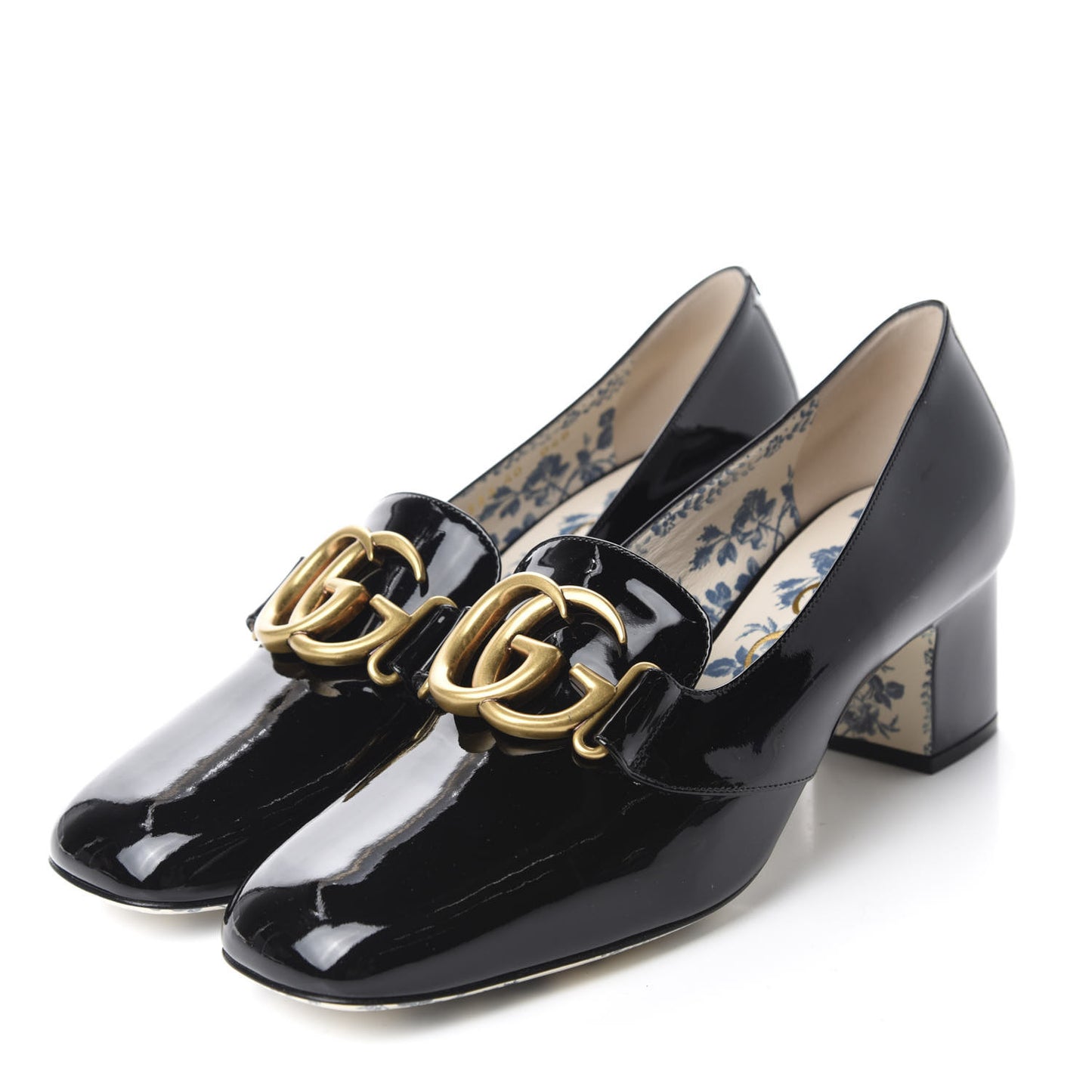 Vernice GG Victoire 55mm Loafer Pumps 40 Black