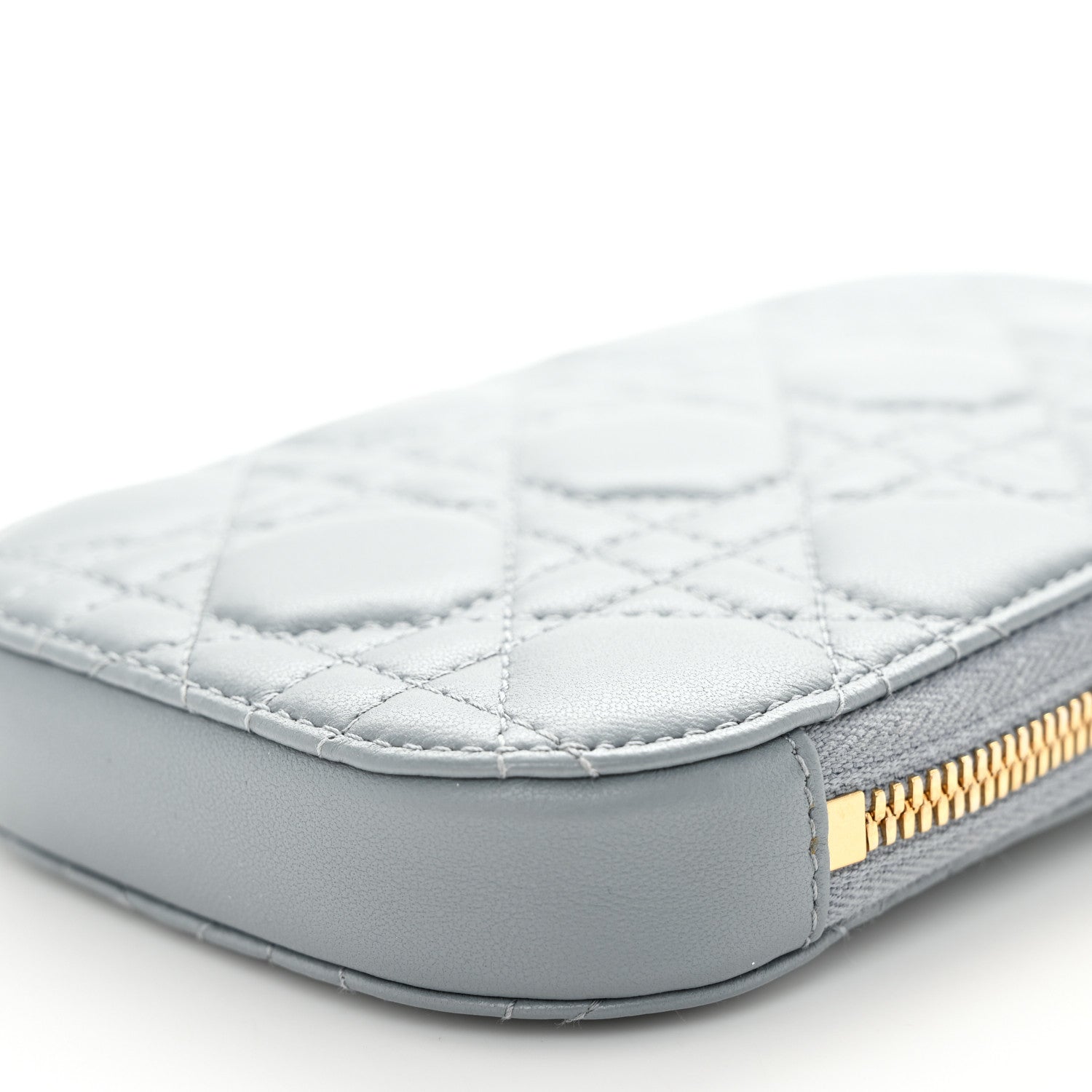 Christian Dior Lambskin Cannage Lady Dior Phone Holder Cloud Blue 10 of 11