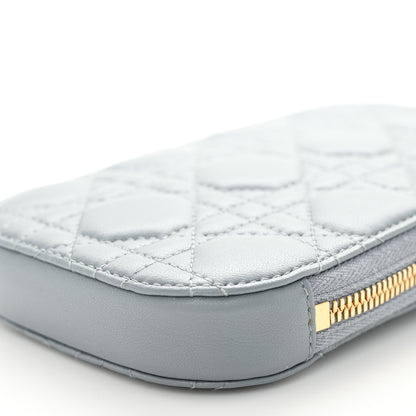 Christian Dior Lambskin Cannage Lady Dior Phone Holder Cloud Blue 10 of 11