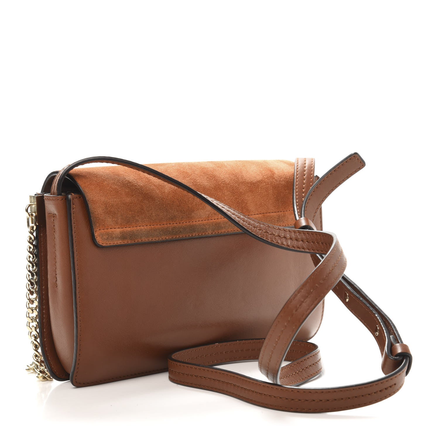 Chloe Suede Calfskin Small Faye Shoulder Bag Tobacco 3 of 14