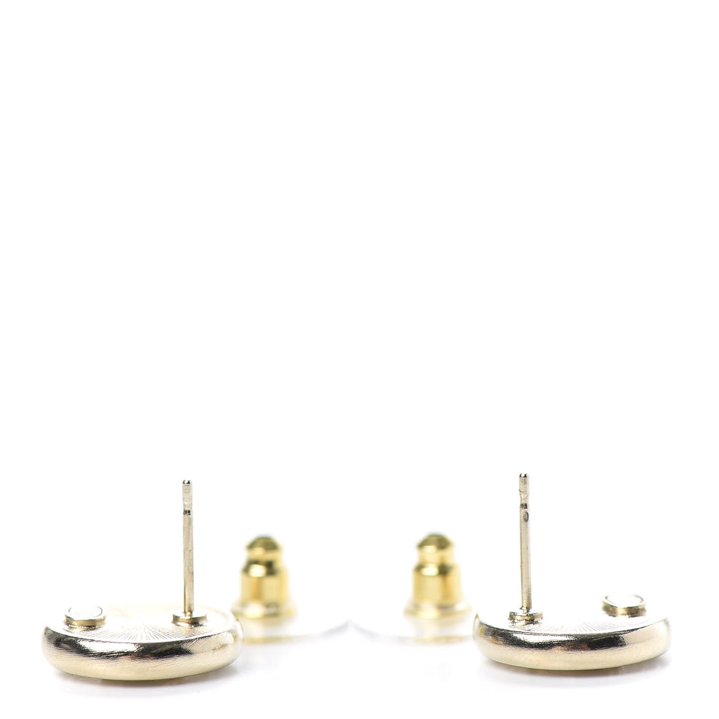 Crystal CC Round Earrings Gold