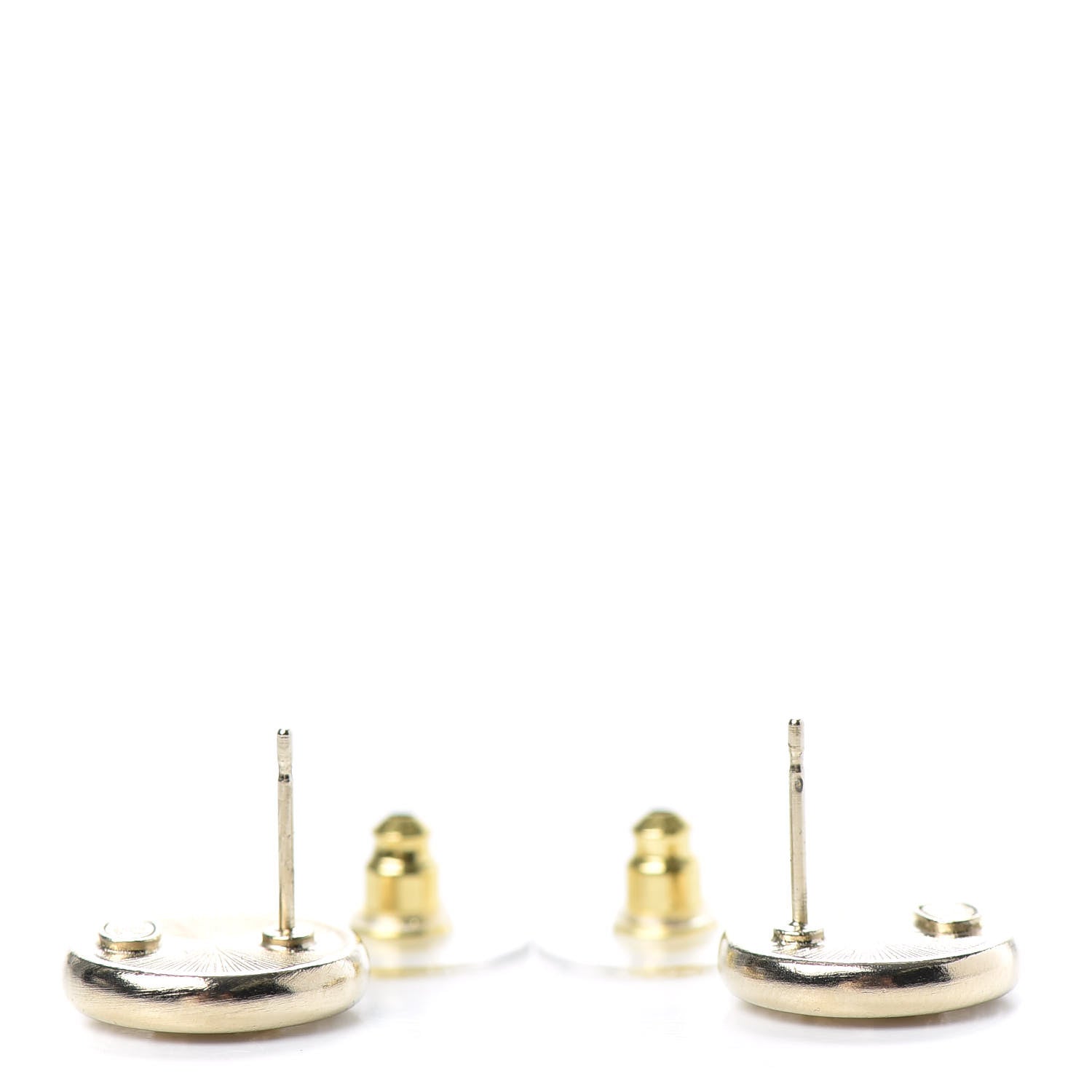 Chanel Crystal CC Round Earrings Gold 3 of 4