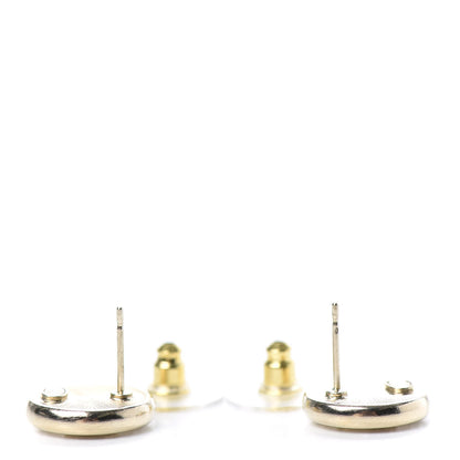 Chanel Crystal CC Round Earrings Gold 3 of 4