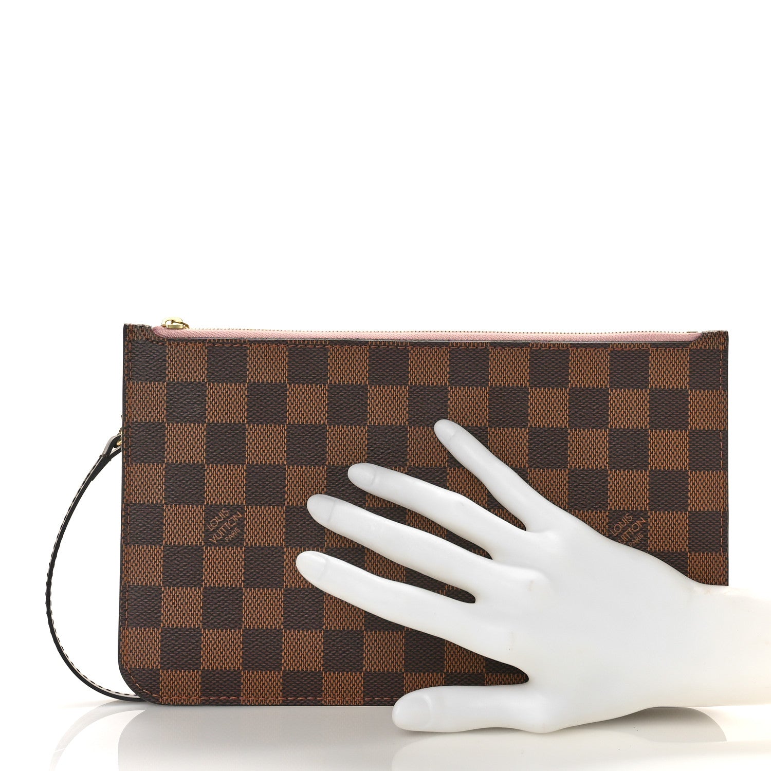 Louis Vuitton Damier Ebene Neverfull MM GM Pochette Rose Ballerine 2 of 8