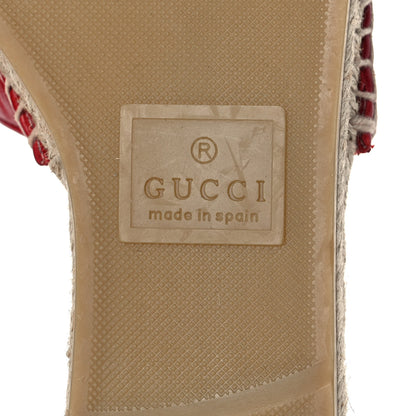 Gucci Nappa Matelasse GG Marmont Espadrille Slide Sandals 35 Hibiscus Red 6 of 10
