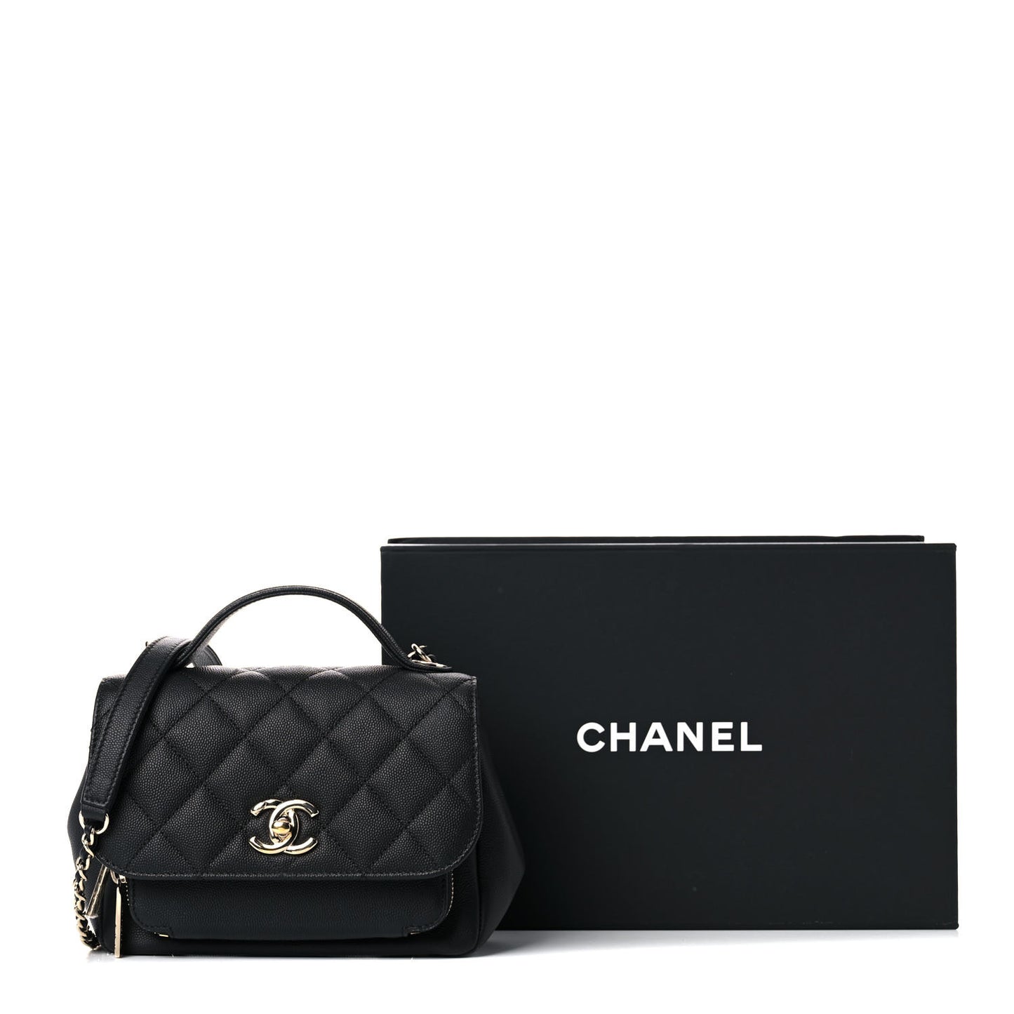 Caviar Quilted Small Business Affinity Flap Black