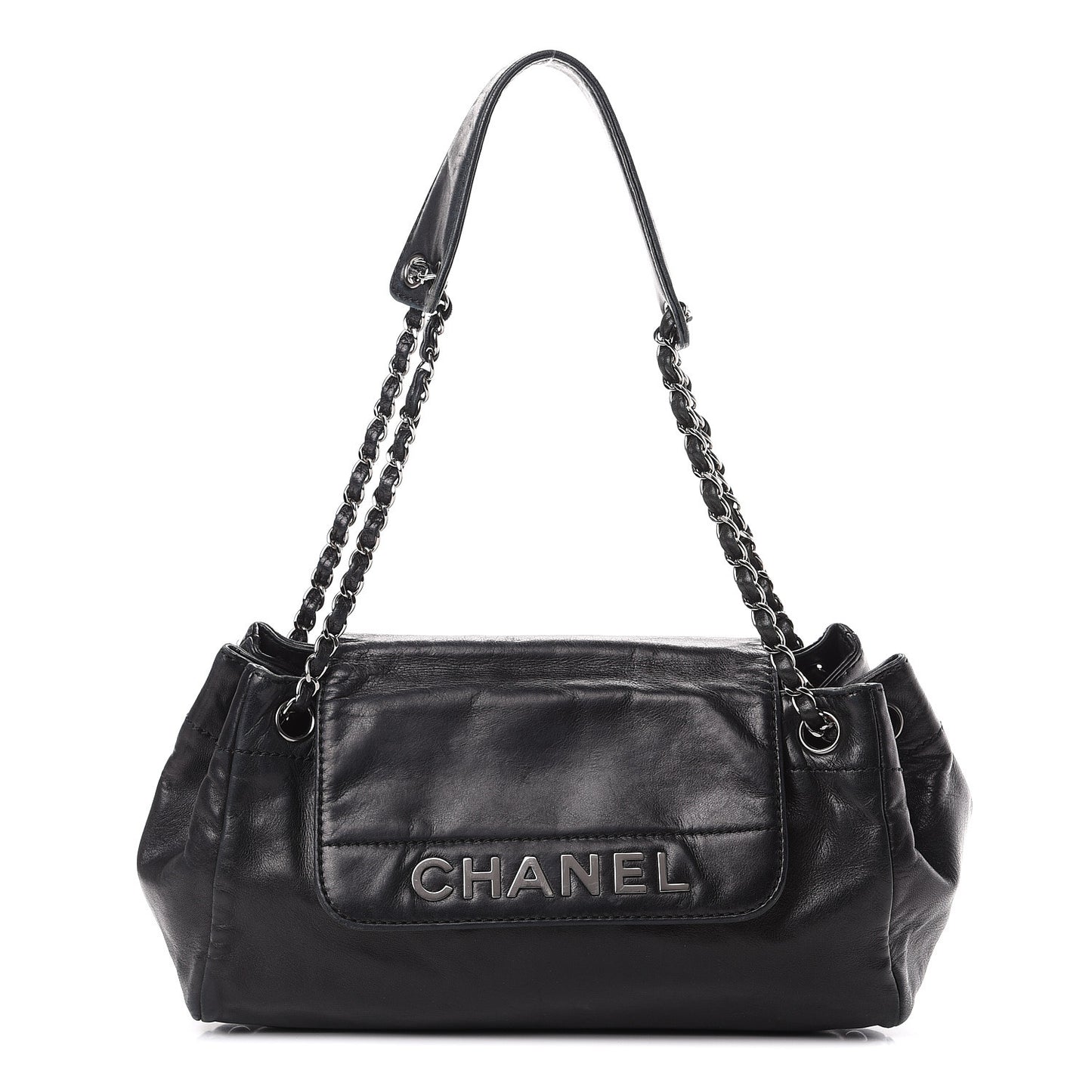 Lambskin Rock and Chic Shoulder Bag Black