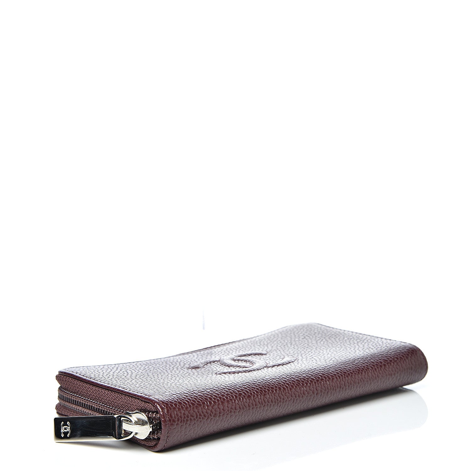 Chanel Caviar Small Timeless Zip Around Wallet Burgundy 3 of 9
