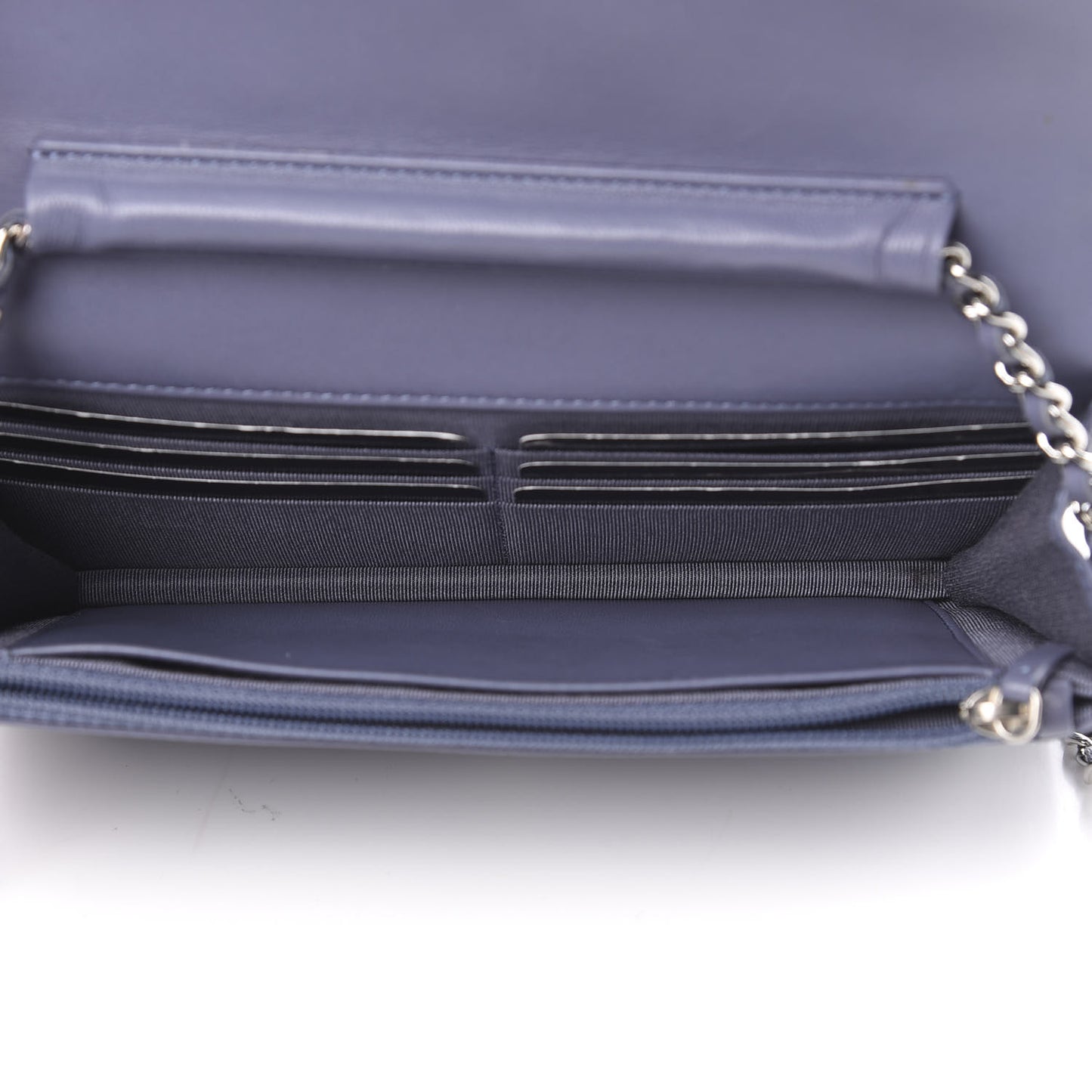 Lambskin Quilted Wallet On Chain WOC Purple