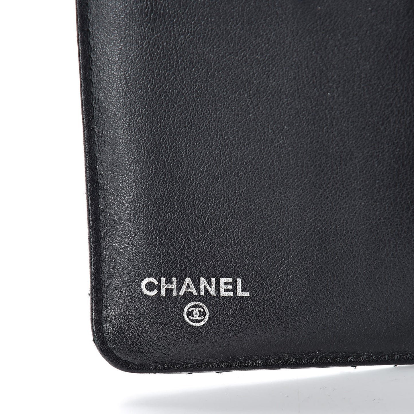 Patent Quilted Brilliant Zipped Pocket Wallet Black