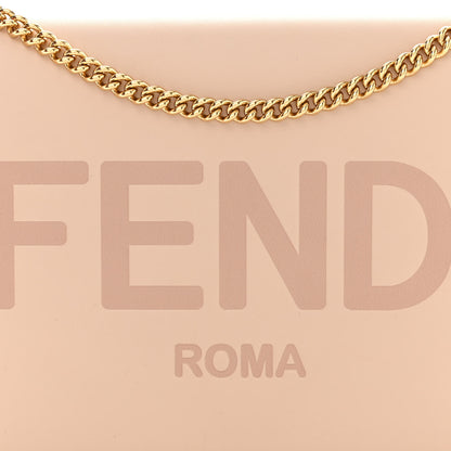 Fendi Vitello King Tamponato Logo Embossed Medium Wallet On Chain Poudre 10 of 12