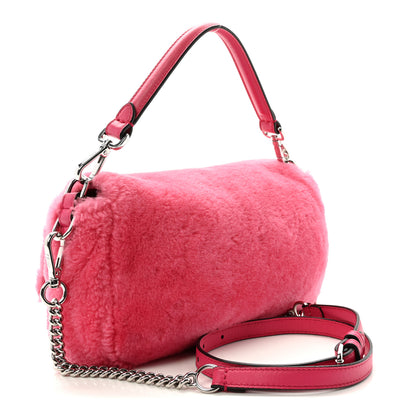 Fendi Shearling Shiny Nappa Baguette Rosa Fluo 3 of 9