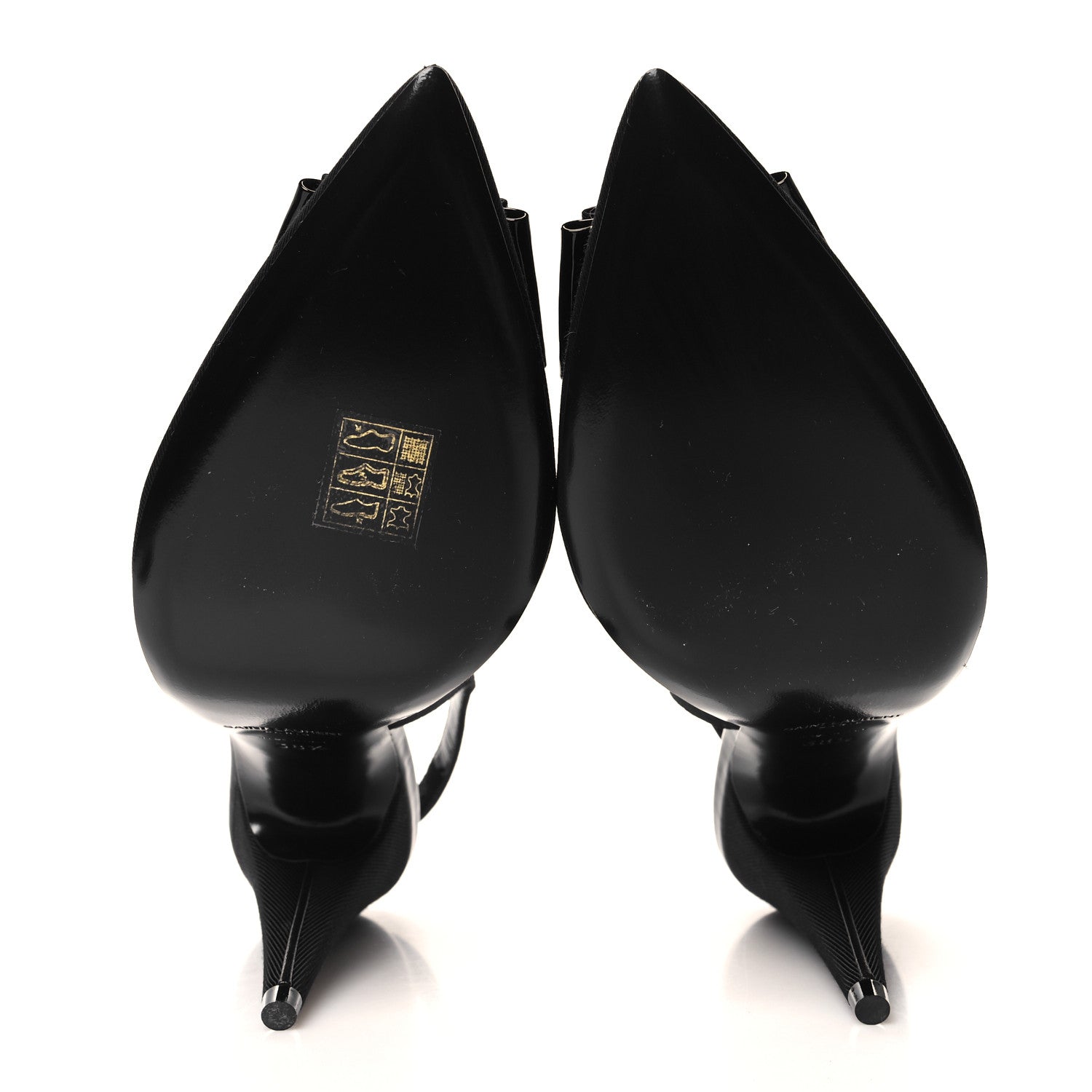 Saint Laurent Grosgrain Anais 95 Bow Sligback Pumps 38.5 Black 5 of 8