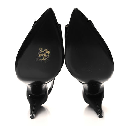 Saint Laurent Grosgrain Anais 95 Bow Sligback Pumps 38.5 Black 5 of 8