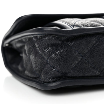 Chanel Caviar Quilted Large French Riviera Flap Navy Blue 9 of 16