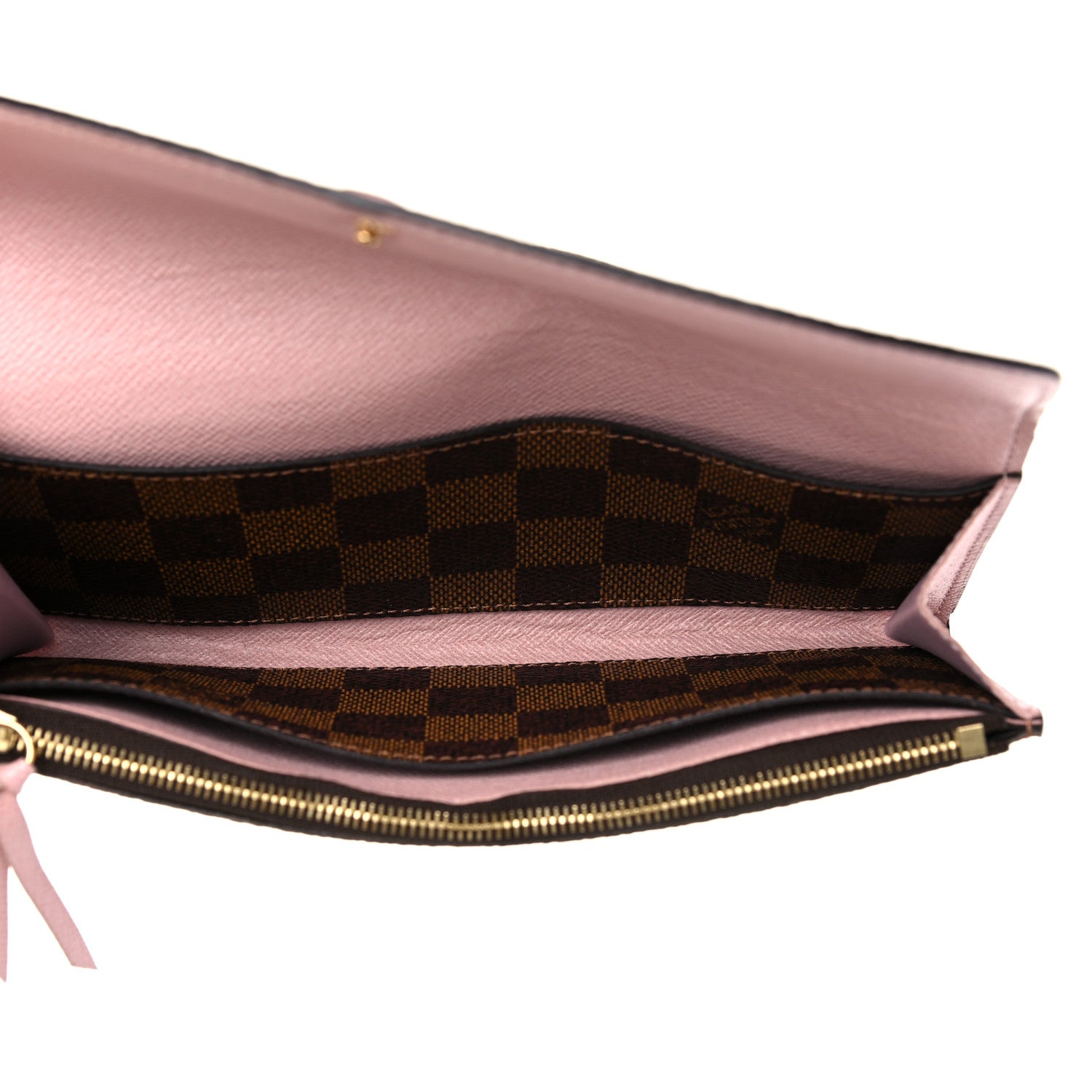 Louis Vuitton Damier Ebene Emilie Wallet Rose Ballerine 5 of 15