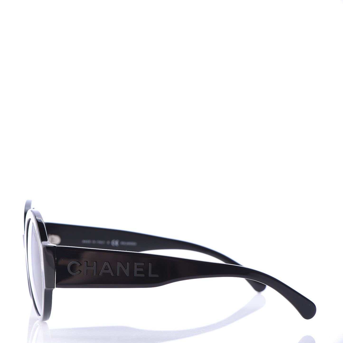 Acetate Polarized Round Sunglasses 5410 Black