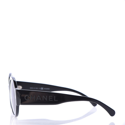Chanel Acetate Polarized Round Sunglasses 5410 Black 3 of 8
