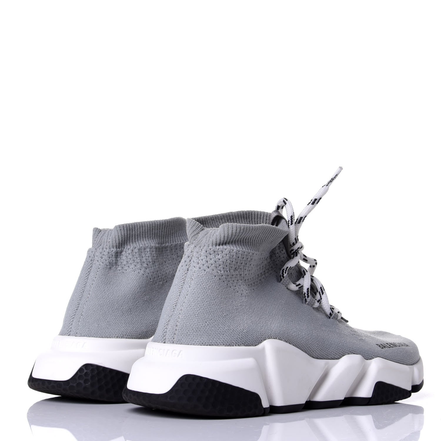 Balenciaga Neoprene Knit Womens Speed Lace Up Sneakers 39 Gris 4 of 10