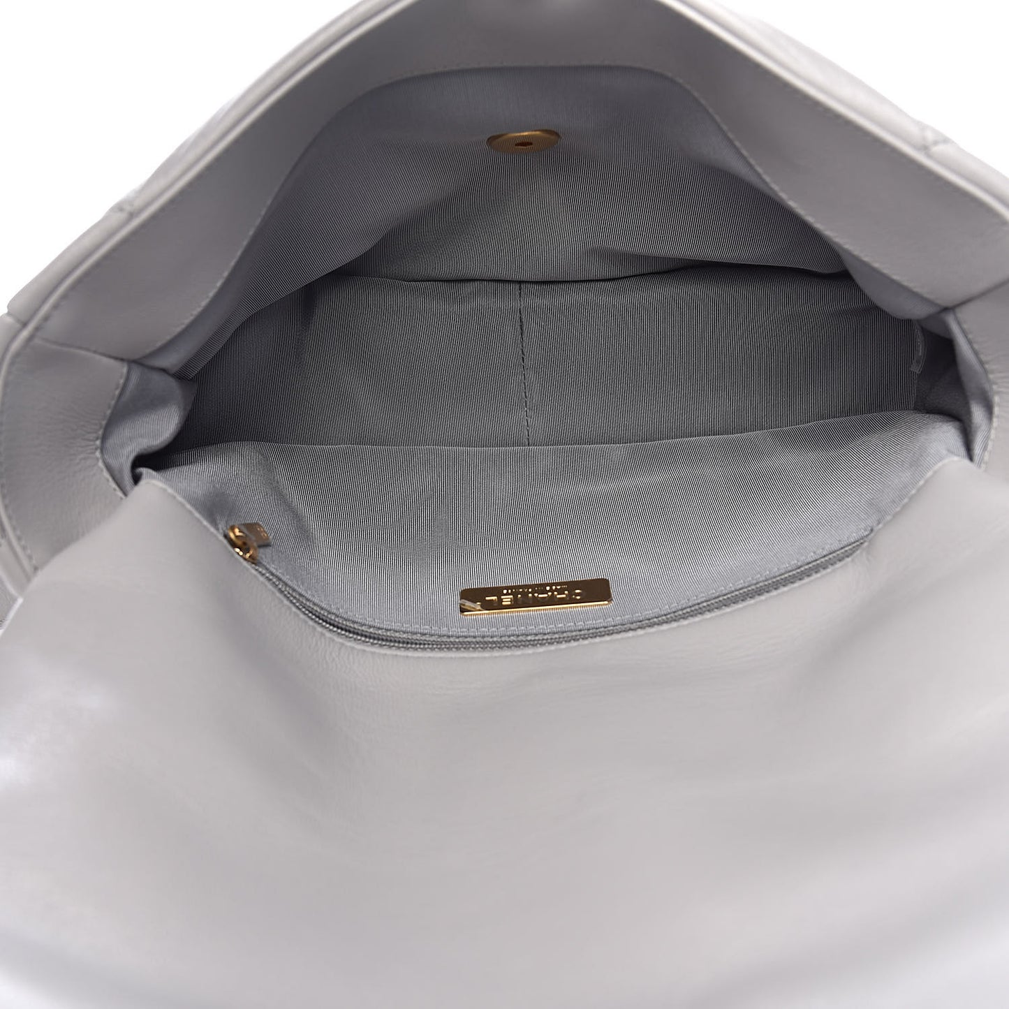 Goatskin Quilted Large 19 Flap Grey