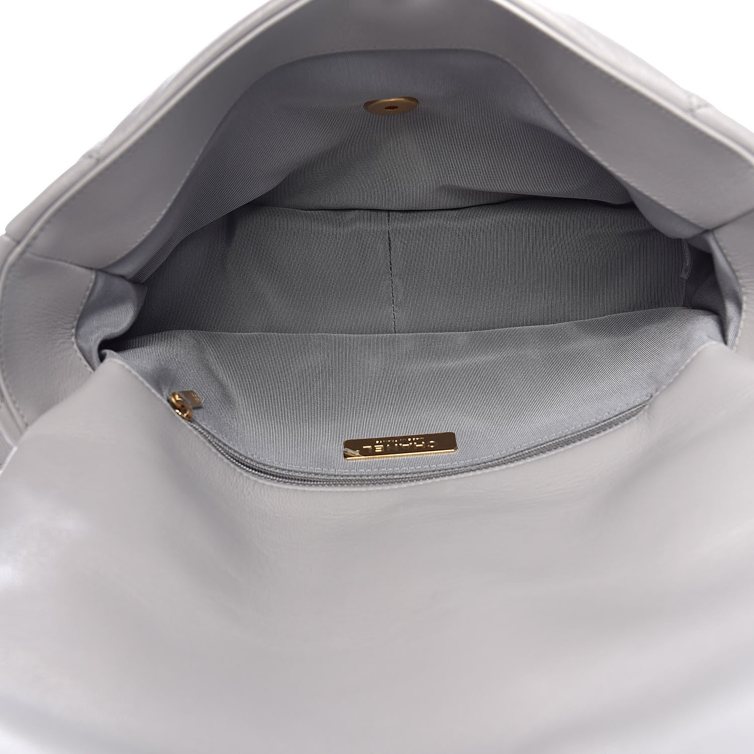 Chanel Goatskin Quilted Large 19 Flap Grey 5 of 11