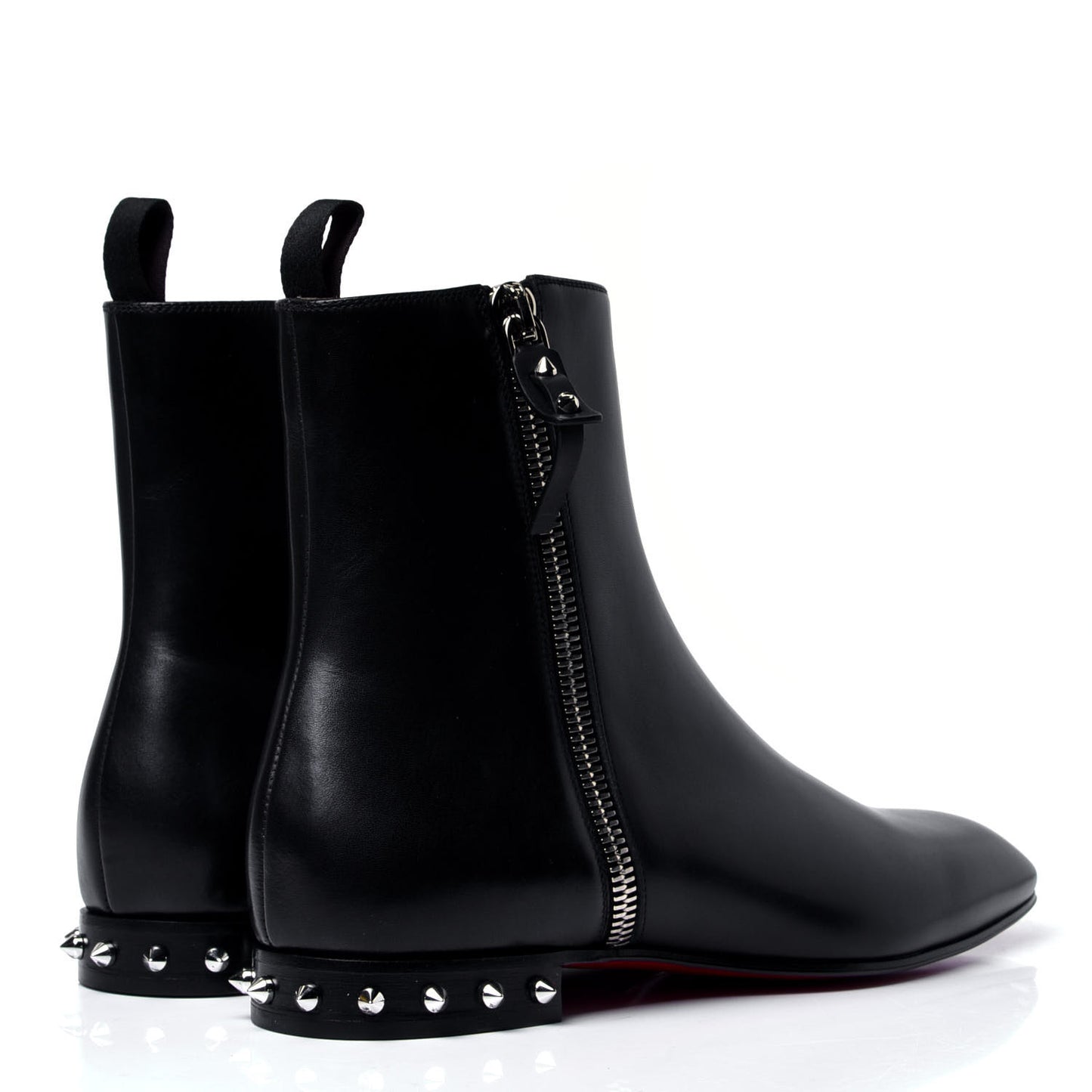 Calfskin Spikes Roadirik Flat Boots 43 Black