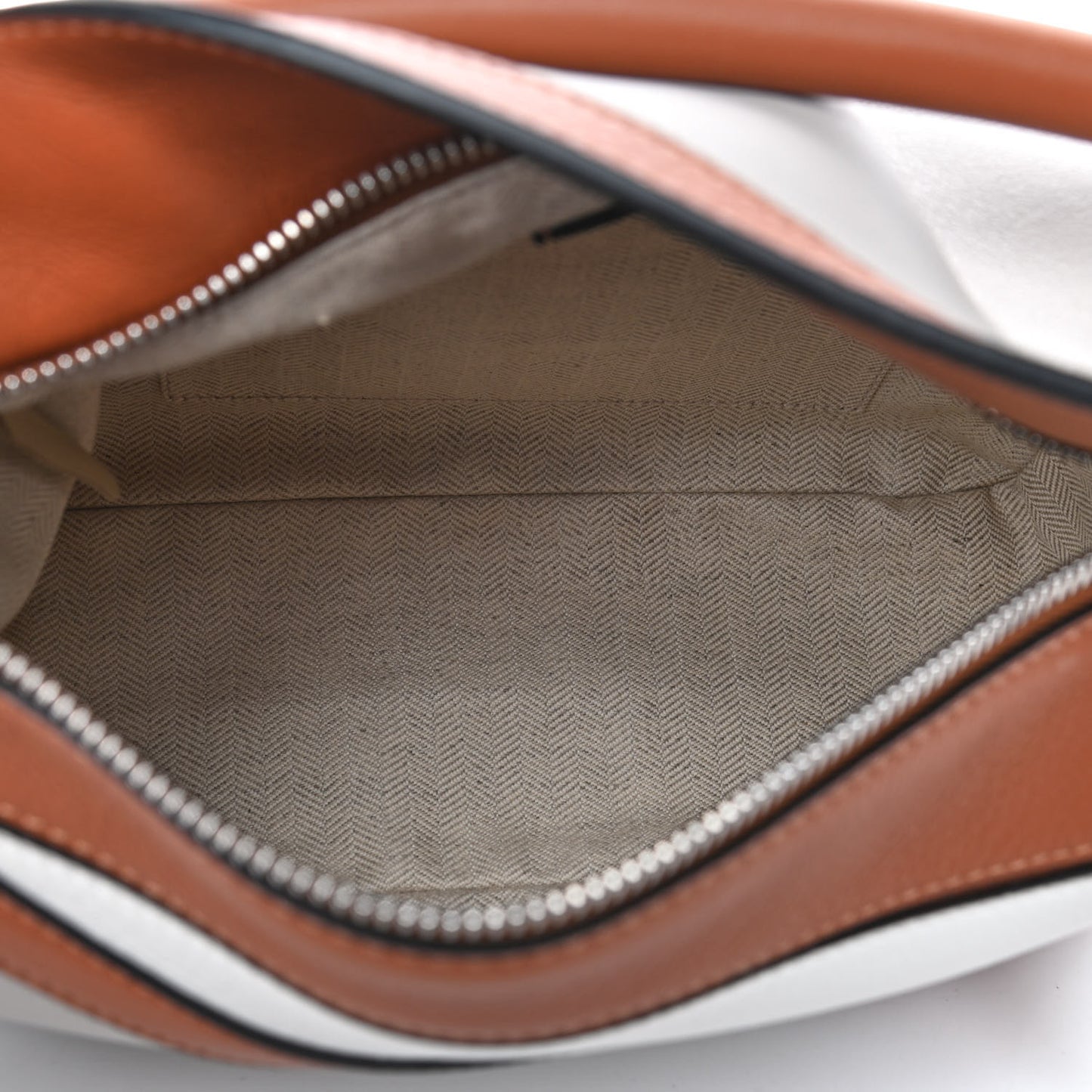 Calfskin Small Graphic Puzzle Bag Ghost Soft White