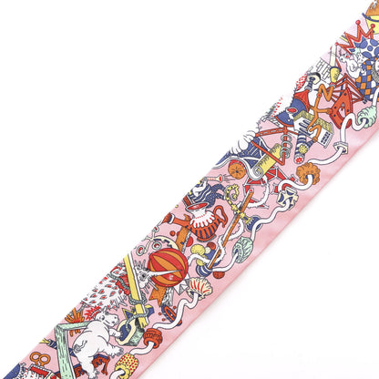 Hermes Silk La Folle Parade Twilly Rose Malabar White 2 of 4