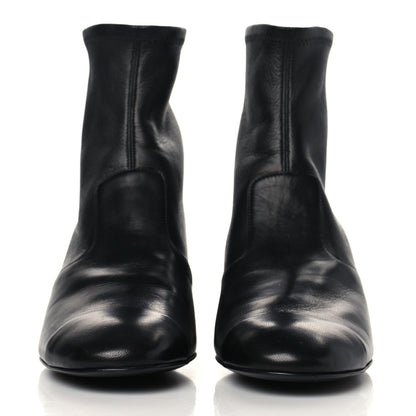 Chanel Lambskin Logo Ankle Boots 38.5 Black 5 of 9