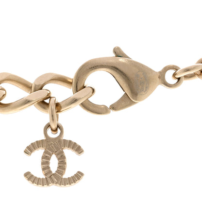Chanel Pearl Crystal Baguette CC Short Necklace Gold 5 of 6