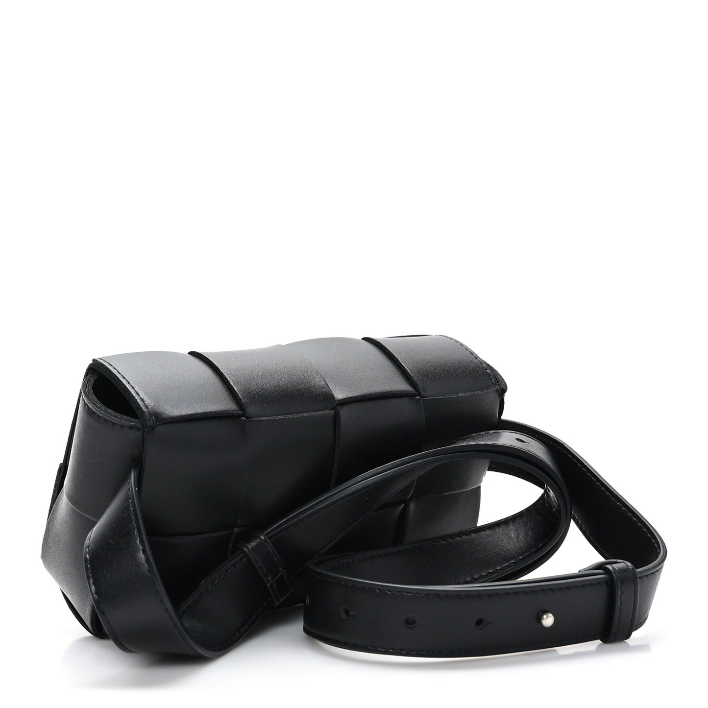 Nappa Maxi Intreccio The Belt Cassette Bag Black