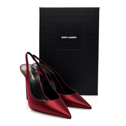 Saint Laurent Crepe Satin Zoe 105 Slingback Pump 38.5 Butternut 9 of 9