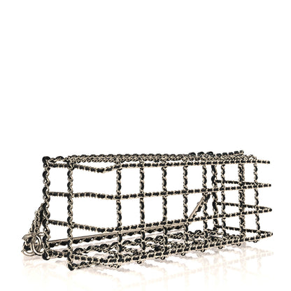 Chanel Brass Calfskin Grocery By Chanel Minaudiere Shopping Basket Silver 4 of 7