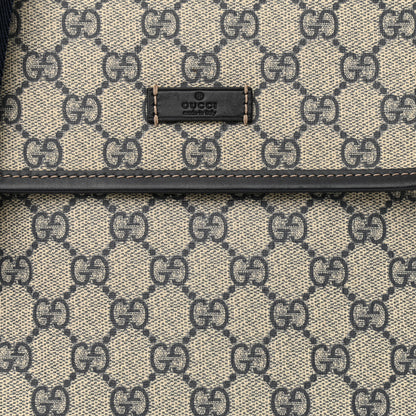 Gucci GG Plus Monogram Sellieria Calfskin Small Flap Messenger Bag Beige Blue 8 of 11