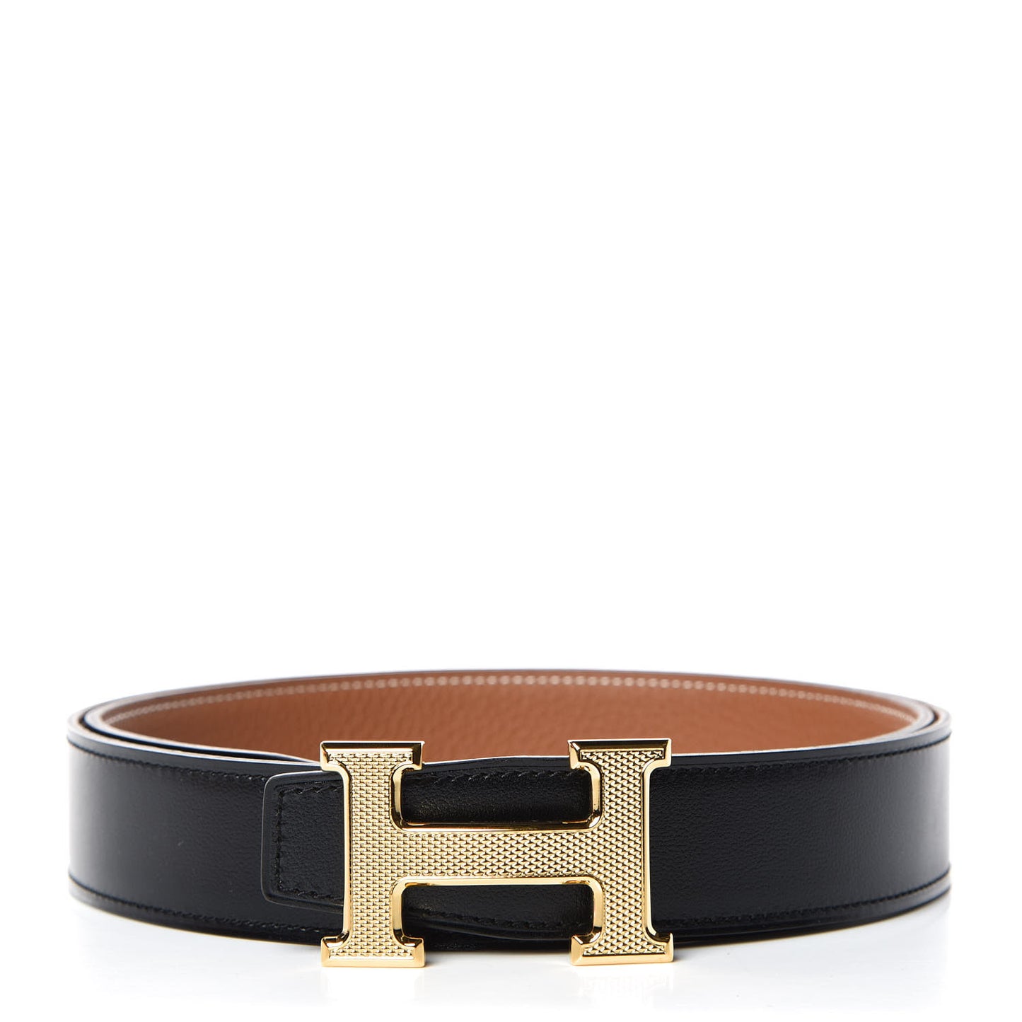 Box Togo 32mm Guilloche H Belt 90 Black Gold