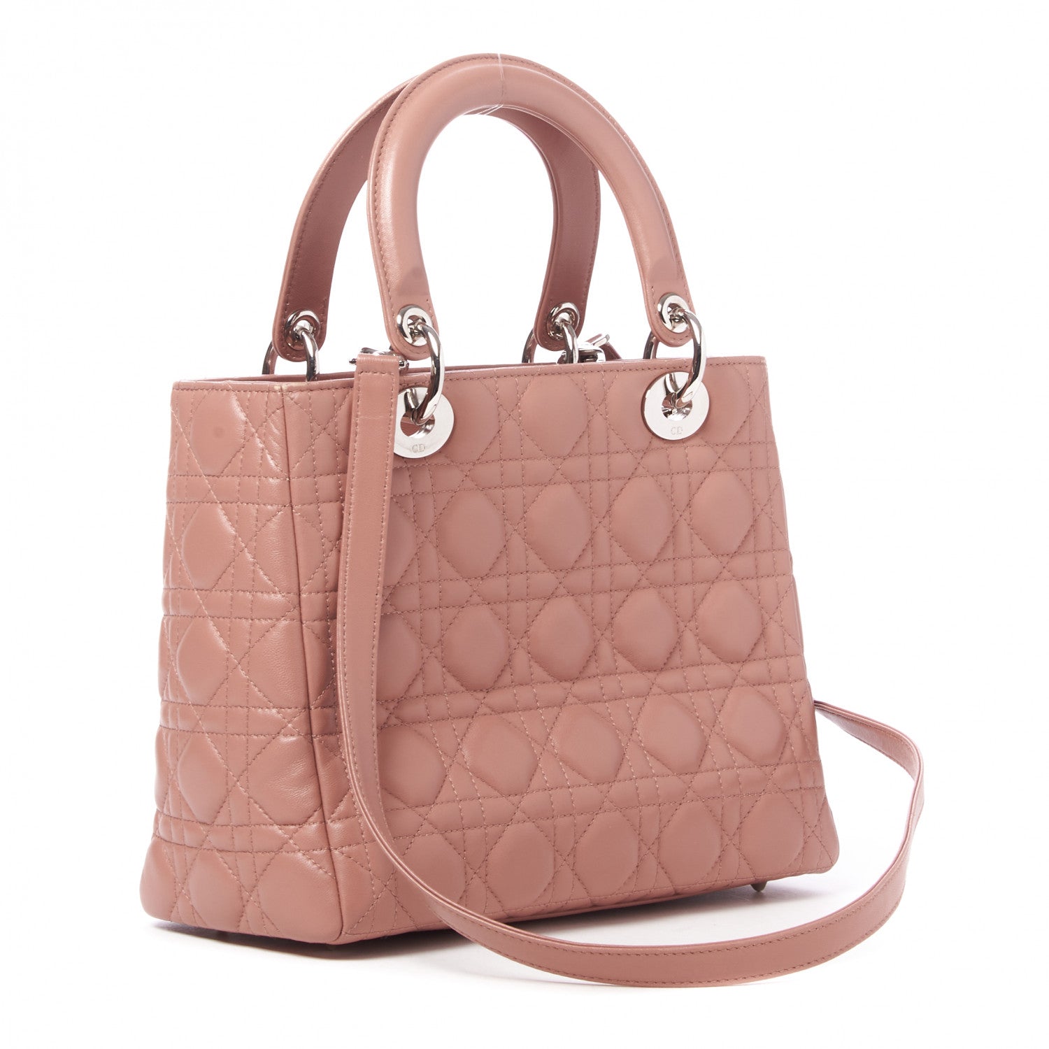 Christian Dior Lambskin Cannage Medium Lady Dior Pink 2 of 9
