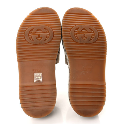 Gucci Monogram Maxi GG Angelina Platform 55mm Slide Sandals 38.5 Camel Ebony 6 of 9