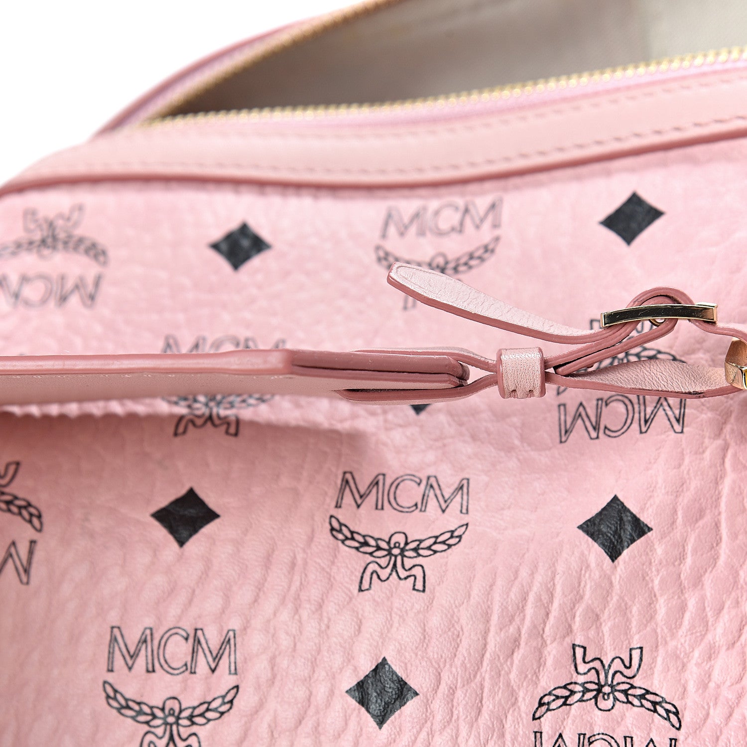 MCM Visetos Large Traveler Weekender Bag Light Pink 17 of 19