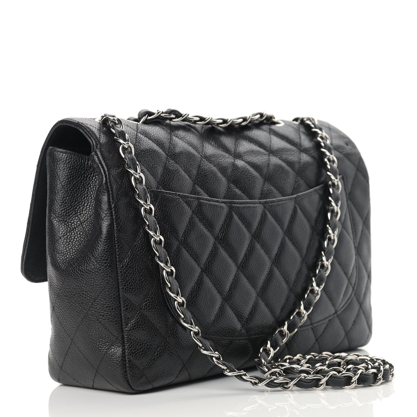 Caviar Quilted Jumbo Single Flap Black