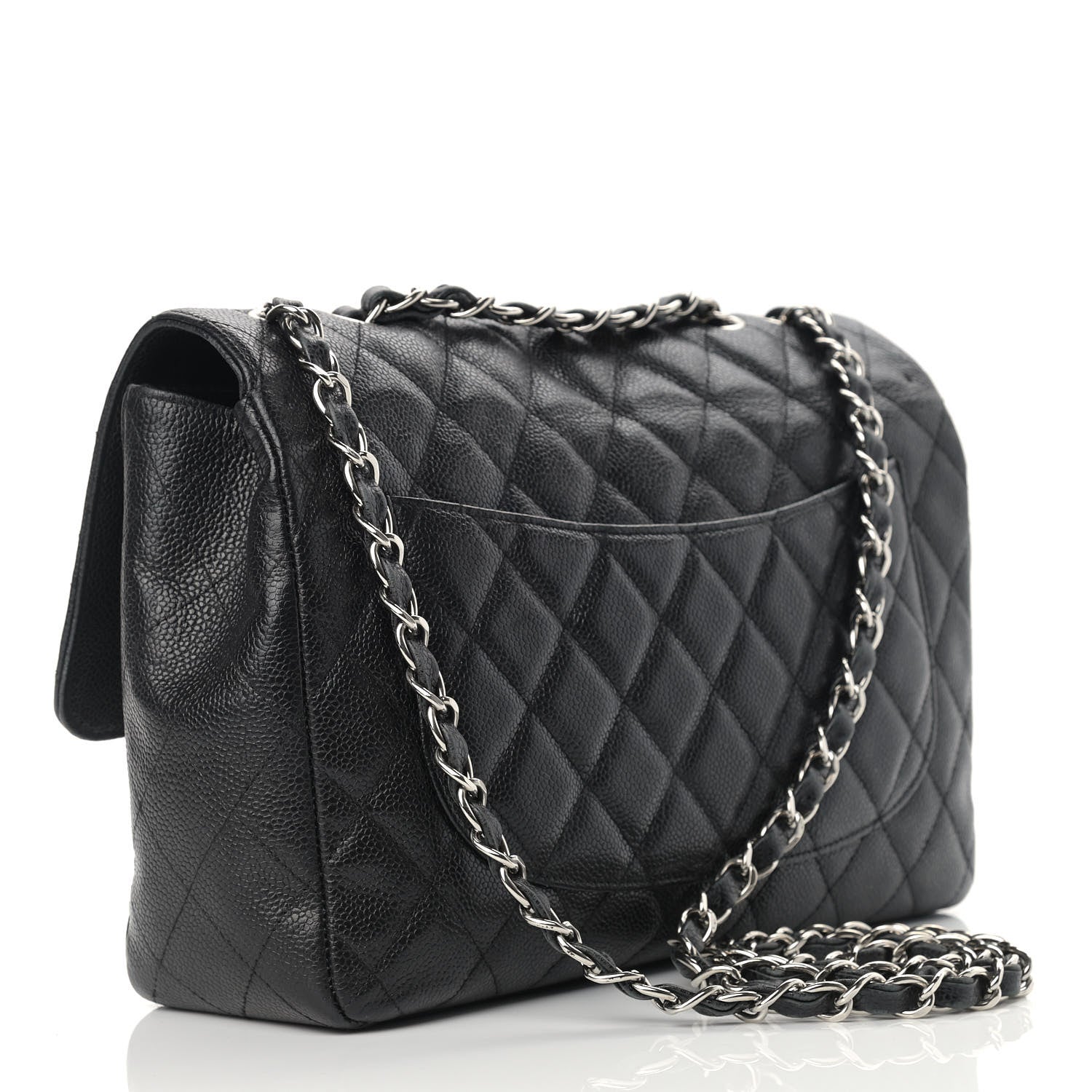 Chanel Caviar Quilted Jumbo Single Flap Black 3 of 16