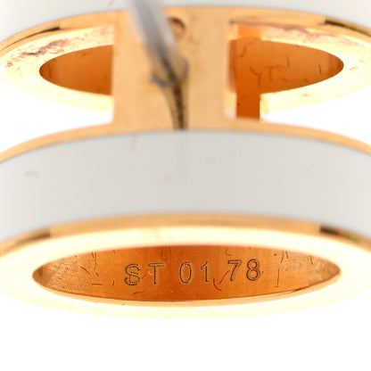 Hermes Gold Lacquered Mini Pop H Earrings White 5 of 6