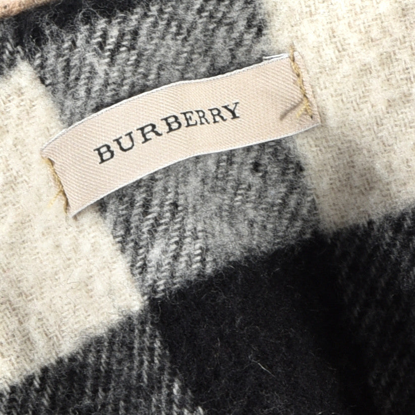 Merino Wool Cashmere Check Collette Cape Scarf Camel