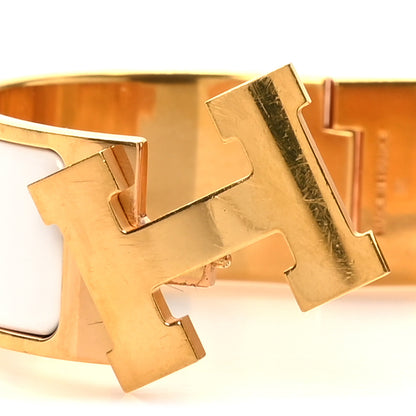 Hermes Enamel Wide Clic Clac H Bracelet PM White 4 of 6