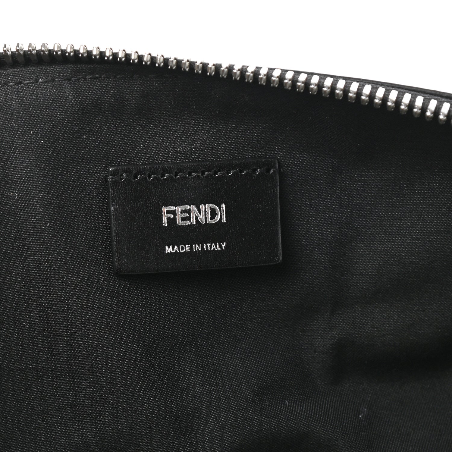 Fendi Glazed Fabric Vitello Liberty FF 1974 Diagonal Duffle Bag Tobacco Moresco Black 5 of 9