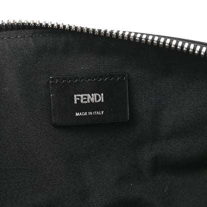 Fendi Glazed Fabric Vitello Liberty FF 1974 Diagonal Duffle Bag Tobacco Moresco Black 5 of 9